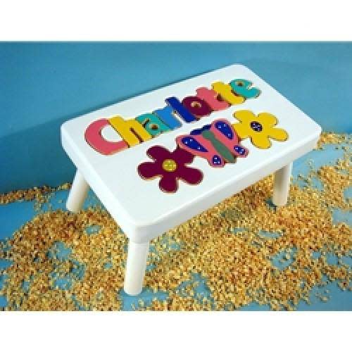 Personalized Puzzle Flowers Stool