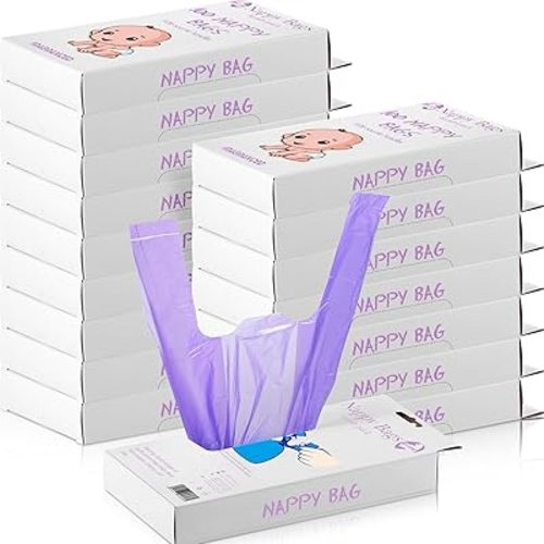 1600 Count Baby Disposable Diaper Bags Scented Diaper Sacks with Tie Handle Disposal Trash Sacks Baby Poop Waste Bag Refill(Purple)