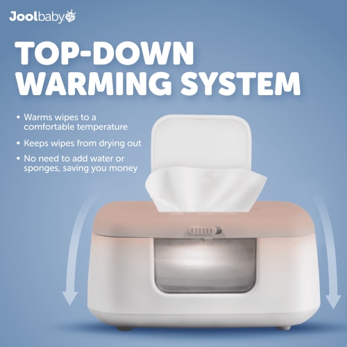 Jool Baby Tiny Bums Baby Wipe Warmer and Dispenser with Nightlight, Gray