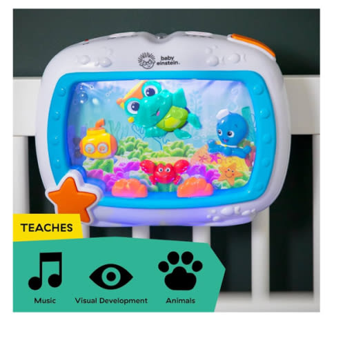 Baby Einstein Sea Dreams Soother Musical Crib Toy and Sound Machine, Newborn and up