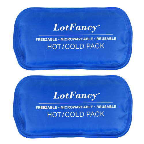 LotFancy Ice Pack for Injuries, 2 Pcs Reusable Hot Cold Gel Pack for Pain Relief, 7.3 x 3.7 in