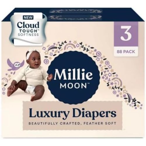 Generic Millie Moon Luxury Diapers - (Size 3 and 88 Count), White, Pack of 1