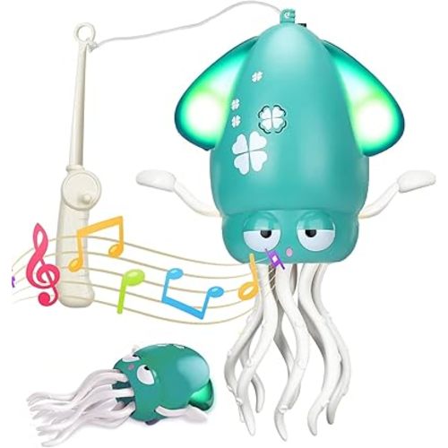 Upgrade Dancing Octopus Baby Toy, Electric Rechargeable Crawling Octopus Tummy Time Toys, Magic Dancing Music Squid for 3 4 5 6 7 8 Year Old Kids Boy Girl