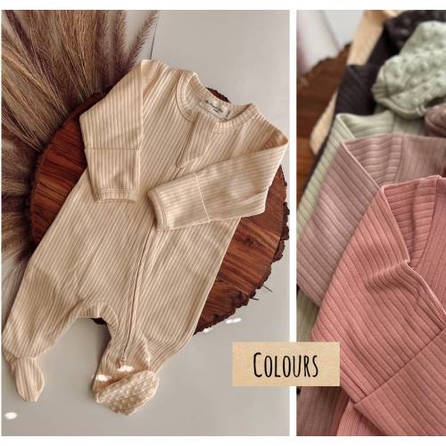 Organic Baby Onesie bodysuit non slip footsie nail band covers zip protections ultra soft organic cotton fabric 0-18months sleepsuits