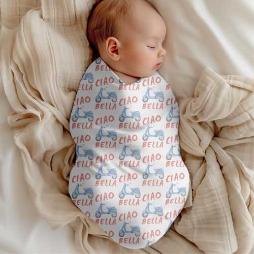 Ciao Bella Italian Baby Swaddle Blanket Italian Newborn Swaddle Italy Theme Baby Shower Gift Baby Naming New Mom Gift Expecting Parents