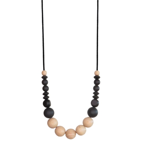 AVA silicone & wood necklace