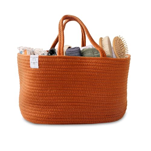Natemia Baby Diaper Caddy Organizer - Baby Shower Basket for Gifts - Nursery Storage for Diapers, Wipes, Breast Pump - Portable Organizer and Gift Bag - Newborn Essentials