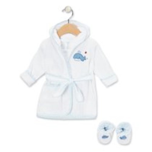 Spasilk Terry Bathrobe with Booties, Pink Fish