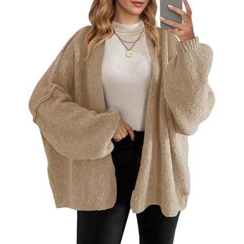 Saodimallsu Womens Oversized Open Front Cardigan Sweaters