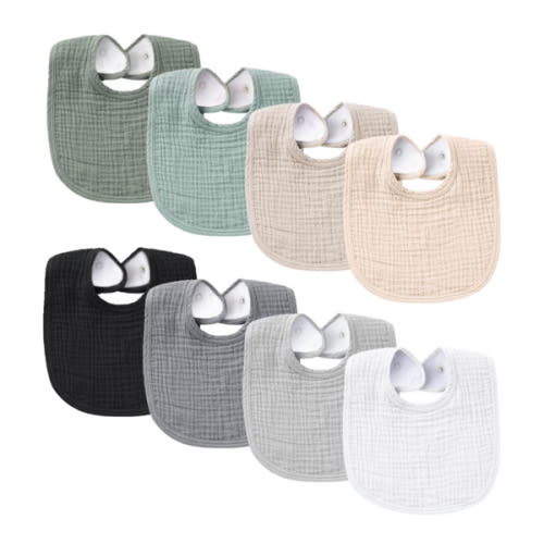 Konssy Muslin Baby Bibs 8 Pack Baby Bandana Drool Bibs Cotton for Unisex Boys and Girls, Soft Absorbent Set for Teething and Drooling