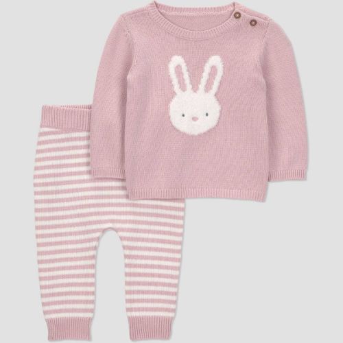 Carter's Just One You® Baby Girls' 2pc Bunny Sweater Top and Pants Set - Pink 6M