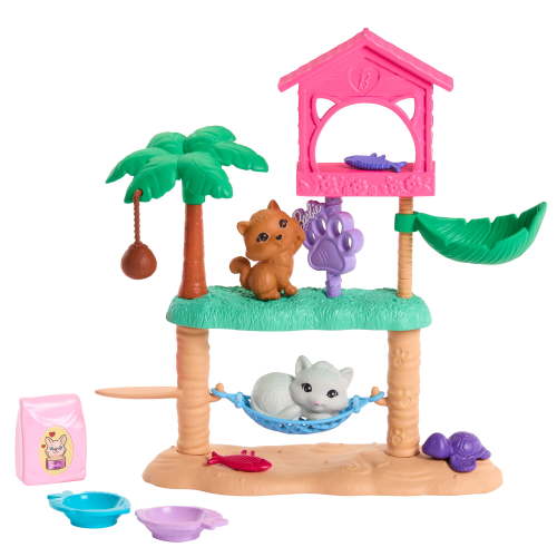 Barbie World Pet Paradise Kitty Playset with 9 Pieces Including 2 Cats [Walmart Exclusive]