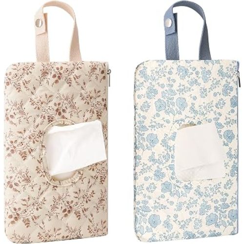 Eileithyia Wipe Dispenser Baby Wipes Dispenser Container Soft Quilted Baby Wipe Holder Portable Travel Diaper and Wipes Pouch Bag