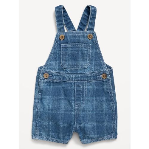 Plaid Chambray Shortalls for Baby