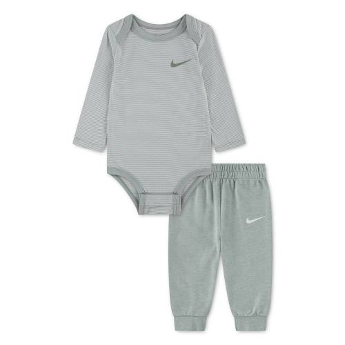 Baby Nike Long Sleeve Striped Bodysuit & Pants 2-Piece Set