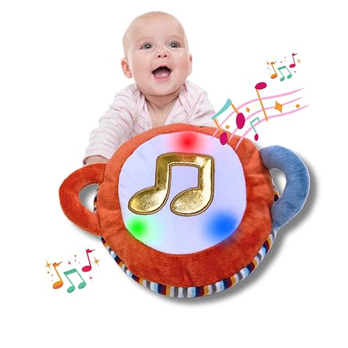 Lumio Interactive Musical Plush Toy with Lights and Sounds - Sensory Toy for 3 6 9 12-18 Months and up, Perfect for Tummy Time Rhythm Learning (Drum)