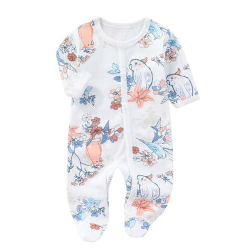 Utlike Baby Onesies Girls Long Sleeve Romper Print Round Neck Button Romper Jumpsuit Outfits Soft One Piece Outfit Size 0 M-3 M
