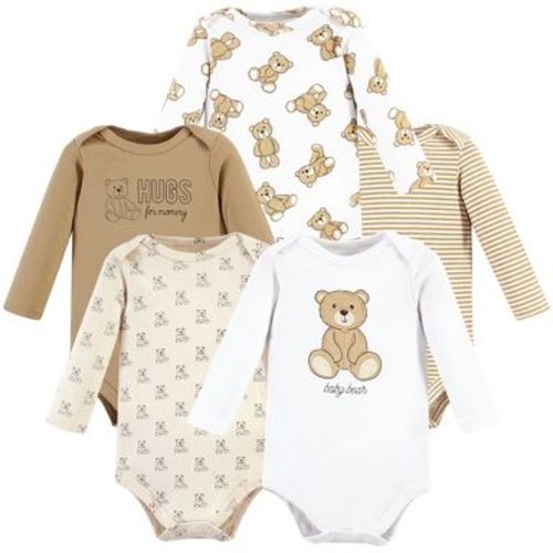 Hudson Baby Cotton Long-Sleeve Bodysuits, Teddy Bears 5-Pack, 12-18 Months