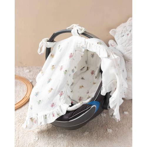 Fairy Tale Collection Baby Car Seat Canopy and Car Seat Cushion Set, Baby Car Seat Cover, Stroller Cover, Cushion Pillow