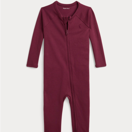 Cotton Interlock Footed Coverall | Ralph Lauren
