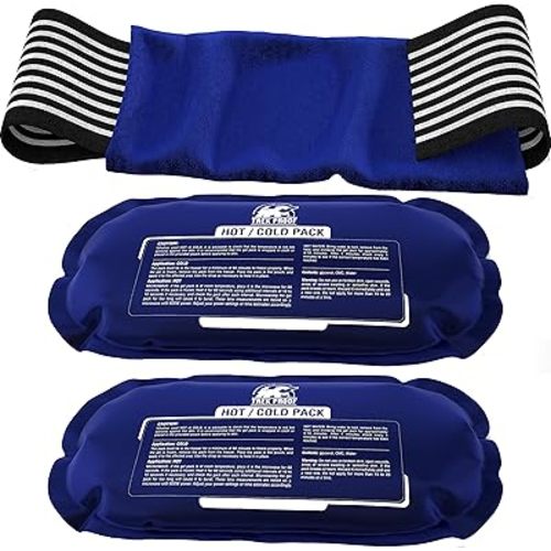 Ice Packs for Injuries Reusable (3-Piece Set) – Hot and Cold Ice Pack Therapy Gel Wrap Support – Supports Recovery, Joint and Muscle Pain – Knees, Back & More (3 Piece Set - Classic)