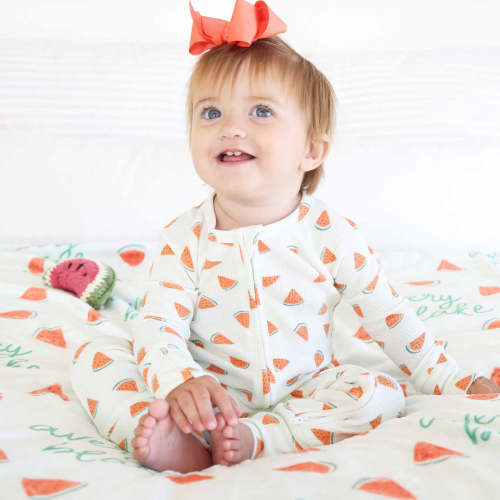 Fruit Bamboo Waffle Convertible Zip Rompers