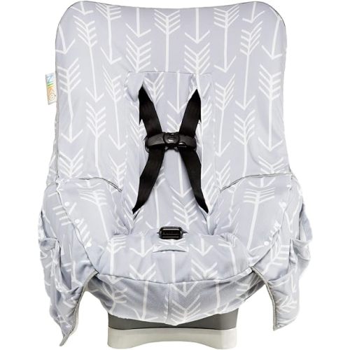Niko Easy-Wash Children's Car Seat Cover & Liner - Cotton Jersey Gray & White Arrow Pattern - Universal FIT - Crash Tested - Waterproof SEAT Bottom - Easy to Clean - Machine Washable