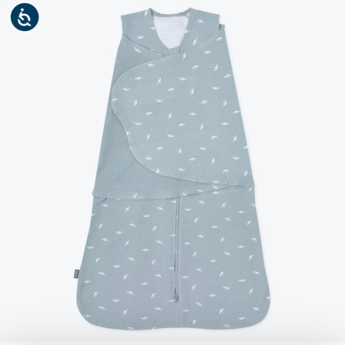 Blue Bird Print Cotton Swaddle Newborn | HALO