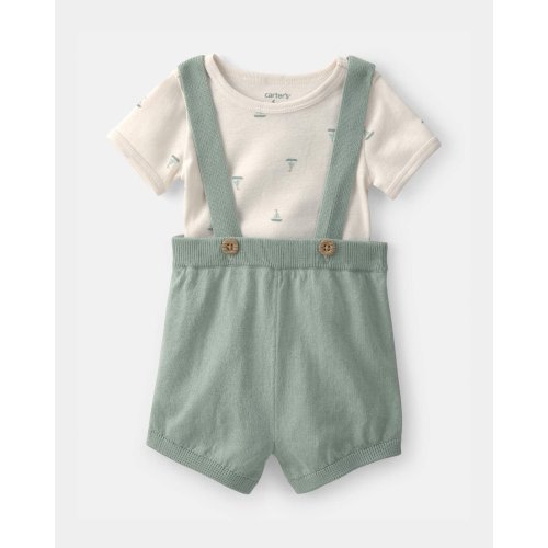 Baby 2-Piece Sailboat Overall Set - Green/Ivory | Carter's
