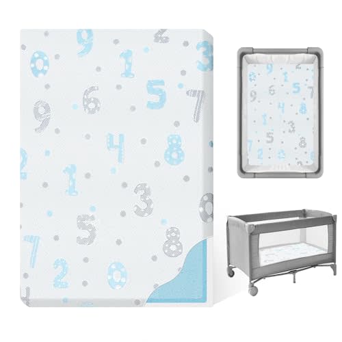 Pack and Play Mattress Pad - 38"x26"x3" Dual-Sided Memory Foam Pack N Play Mattresses - Portable Baby Crib Mattress with Breathable Removable Cover