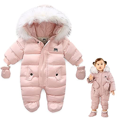 UVIPC Baby Winter Snowsuit Toddler Winter Suit Outwear Hooded Snow Outfit Footie Snow Suit for 3-24M