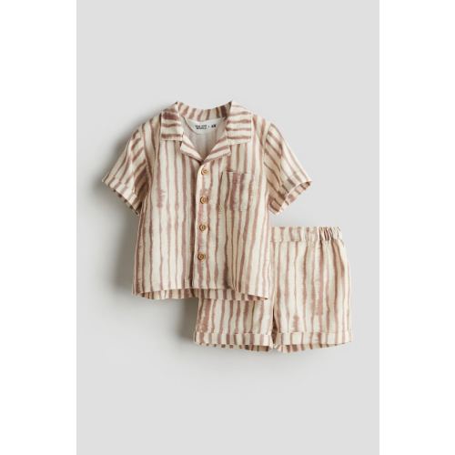 2-piece Patterned Linen-blend Set - 9M