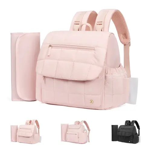 【Mother's Day gift】 Telena Soft Puffer Women’s Mini Diaper Backpack Large Open Top for Easy Grab, Baby Travel Bag with Changing Pad, hospital bag for mom,Comfortable shoulder straps,Insulated Pockets & Stroller Straps - TikTok Shop