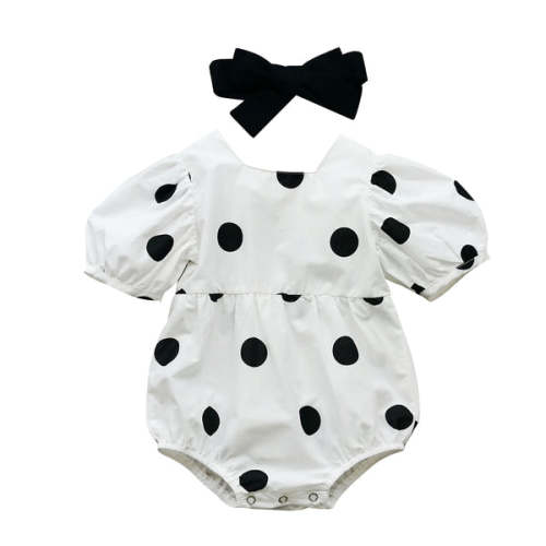 POLKA DOT Black & White Romper - Hazel & Bo