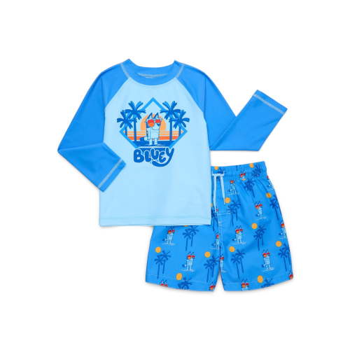 Character Toddler Boy Long- Sleeve Rash Guard and Swim Trunk Set, 2-Piece, Sizes 12M-5T
