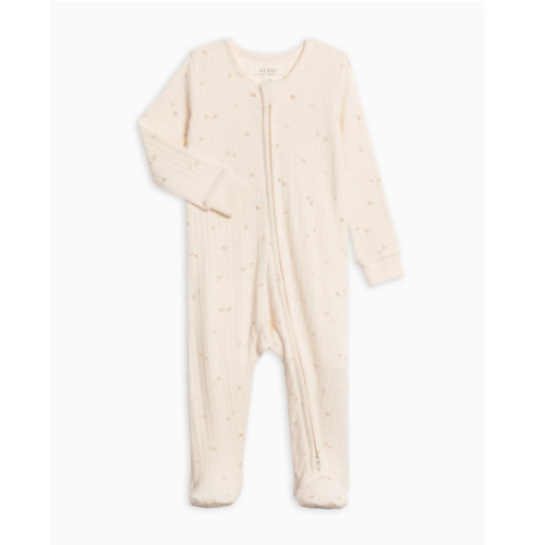 Maya Brushed Back Pointelle Footed Zipper Sleeper, 0-3 mo