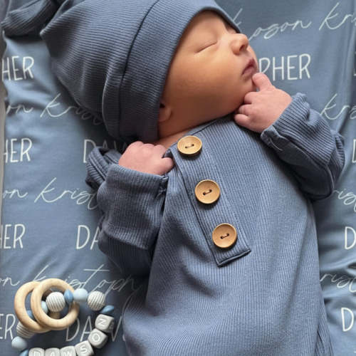 Dusty Blue Knotted Gown