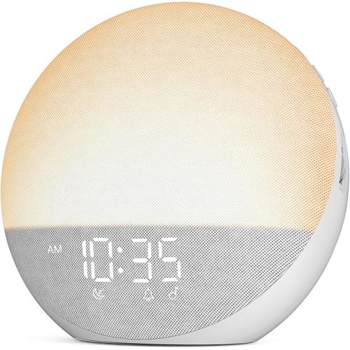 Sunrise Alarm Clock White Noise Machine: Natural Wake Up Light - Dimmable Clock with Bluetooth Speaker for Bedroom - 25 Sleep Sounds for Baby Adults Kids Putty