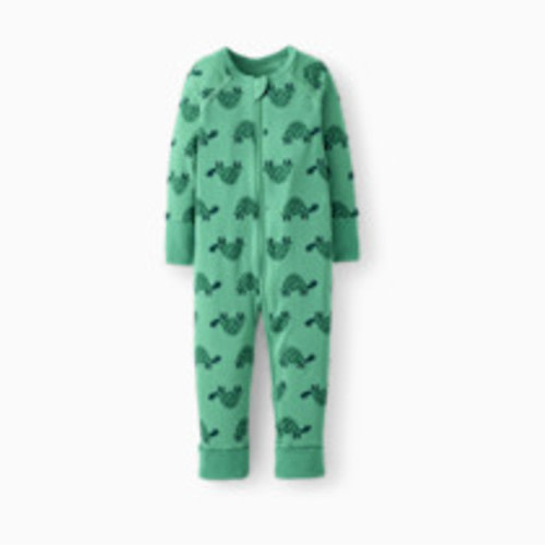 Hanna Andersson Baby 2-Way Zip Sleeper in HannaSoft Stretch - Turtles On Green, Newborn