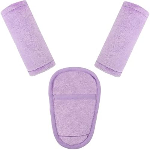 Car Seat Straps Pads for Baby Girls 3 Pieces,Super Soft Car Seat Strap Covers Kids,Man Fai Sky Infant Carseat Shoulder Pading, Hip Support for All Car Seats, Pushchair, Stroller(Purple)