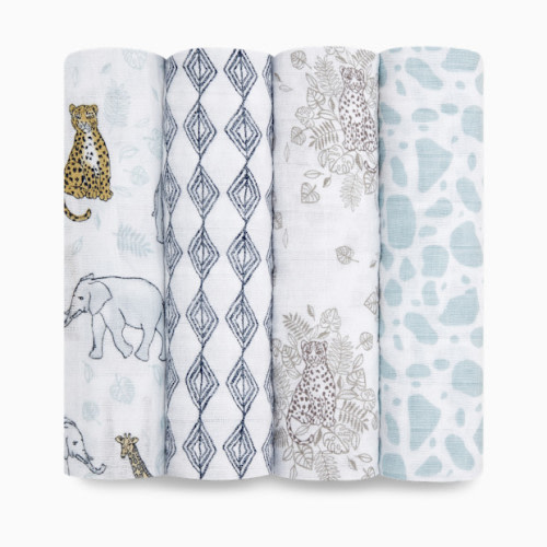 Aden + Anais Cotton Muslin Swaddle 4-Pack - Jungle