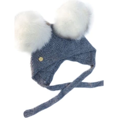 Honeycomb Grey Faux Fur Bonnet, Medium