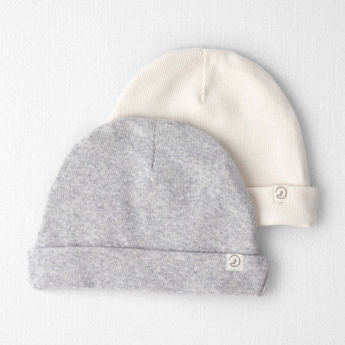 Baby 2-Pack Organic Cotton Rib Caps | Carter’s Oshkosh Canada