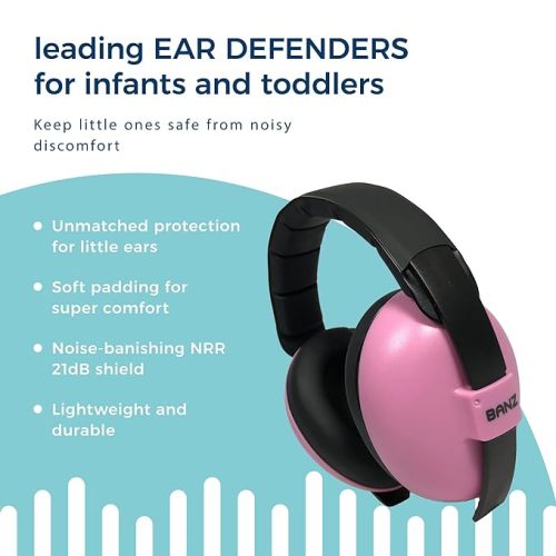 Baby Banz Earmuffs Infant Hearing Protection – Ages 0-2+ Years – The Best Earmuffs for Babies & Toddlers – Industry Leading Noise Reduction Rating – Soft & Comfortable – Baby Ear Protection
