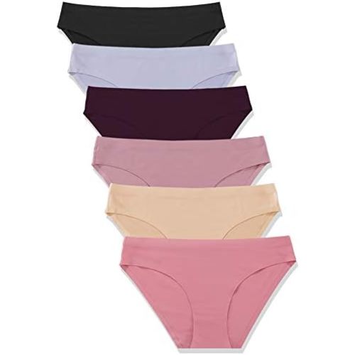 FINETOO 6 Pack Women’s Seamless Hipster Underwear No Show Panties Invisibles Briefs Soft Stretch Bikini Underwears XS-XL