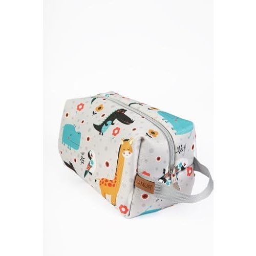 HAMUR HOME Reusable Wet Dry Bag – Water-Repellent Travel Organizer with Protective Inner Lining for Baby Diapers, Swimwear, Gym Clothes, or Toiletries, Animal Wet Dry Bag