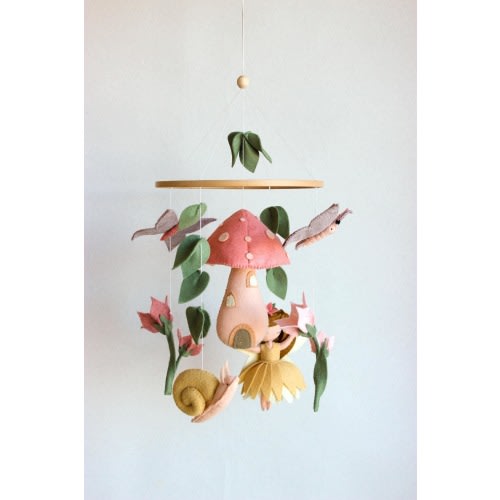 Fairy baby mobile, mushroom baby mobile, enchanted forest nursery