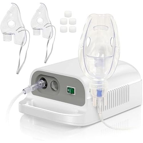 Nebulizer Machine for Adults & Kids with Mouthpiece and Mask, Desktop Compressor & Jet for Home Use-0518-CNB69025-LUE-B4