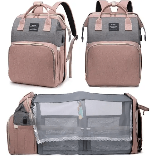 houscly Diaper Bag Backpack with Changing Station, 25L Large Capacity | Multifunction baby bag, baby registry search, baby girl newborn essentials must haves, baby shower gifts, pink