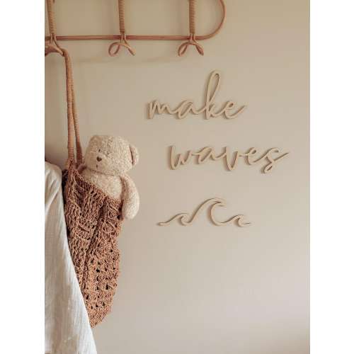 Make waves Wall decor, Nursery Wall Art, Baby room wall decal, Babyzimmer Deko aus Holz, Kinderzimmer Schriftzug, mermaid, surfing